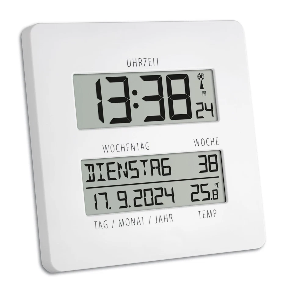 Digitale Wanduhr inkl Funkuhr Temperaturanzeige Timeline, 60.4509, Kalenderfu... - Bild 1 von 2