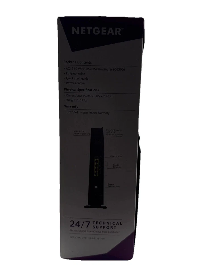 Netgear C6300 AC1750 WiFi Dual Band Cable Modem Gigabit Router - Image 2 of 4