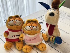Lot of 3 1978-1981 Vintage Garfield The Cat Odie Plush Toy by Fun Farm