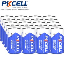 40Pcs Rechargeable D Size 6000mWh 1.5V Lithium Batteries USB