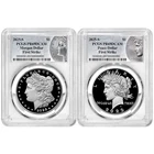 2pc Set - 2025-S $1 Proof Morgan and Peace Silver Dollar PCGS PR69DCAM FS