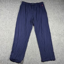 Polo Ralph Lauren Mens Navy Blue Knit Lounge Pajama Pants Red Pony Logo Small