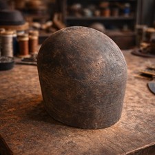 Forme à chapeau de modiste / chapelier – Ancienne forme en bois