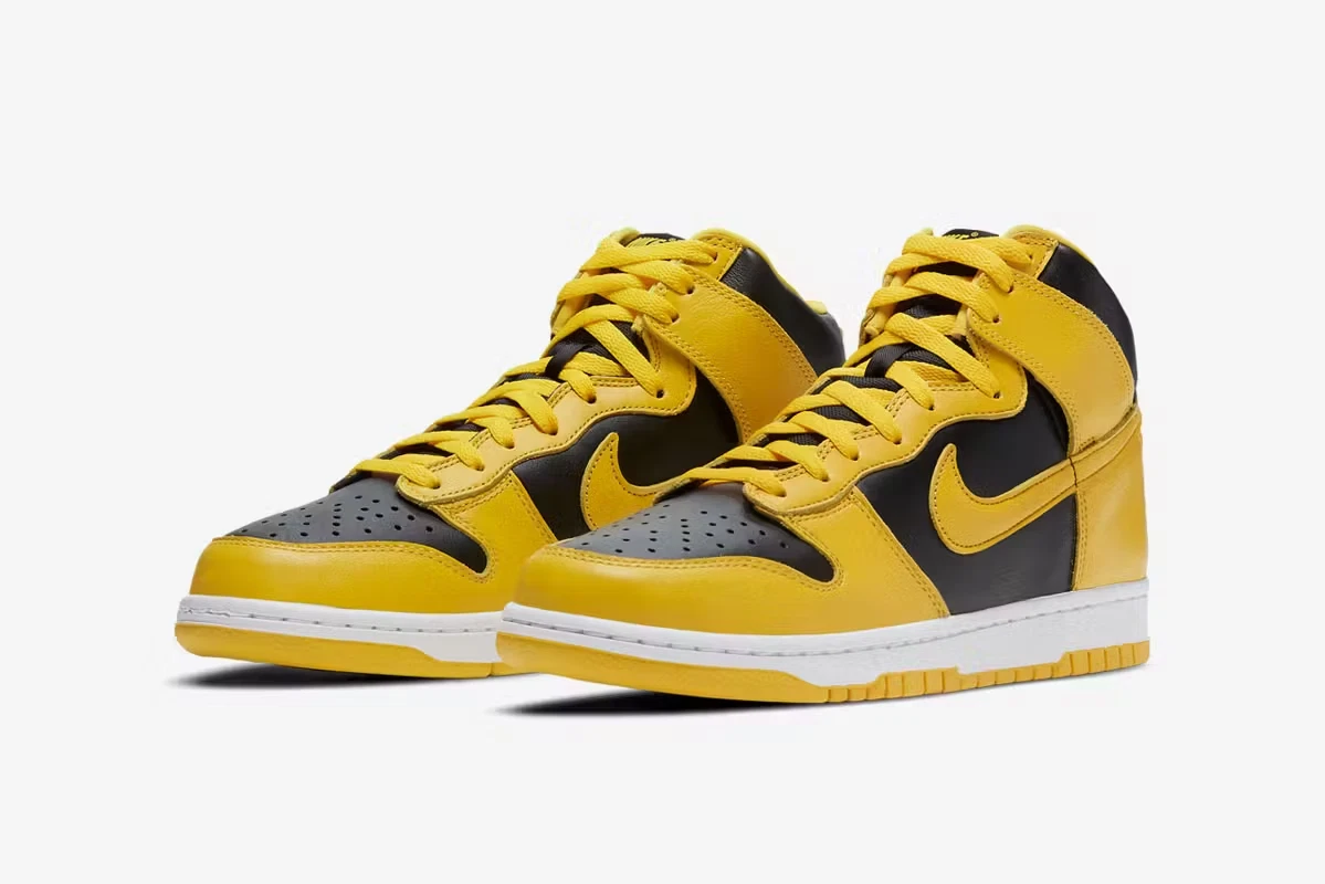 Nike Dunk HI SP 'Iowa' Nero Varsity Maize Taglia UK 11 NUOVE