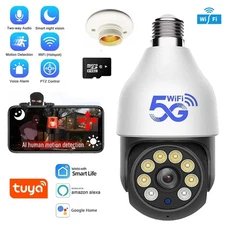 5G E27 Bulb Camera Motion Detection 5MP Surveillance Bulb Camera PTZ APP Control