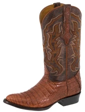 Mens Cowboy Boots Cognac Rodeo Wear Crocodile Skin Bota Size 7, 7.5, 9.5, 11, 14