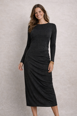 black shimmer bodycon dress Shimmer Bodycon Dress in Black