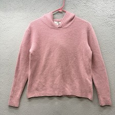 Vince Women's 100 Cashmere Hooded Sweater Light Pink Blush Jumper Size M