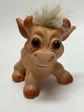 Vintage 60’s Thomas DAM Troll Doll Animal Cow Large Labeled Foot!