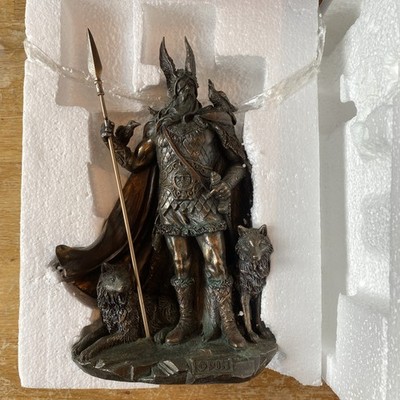 Veronese Design Odin Nordischer Gott Statue - Bronze plattiert Polyresin Wikinger Skulptur