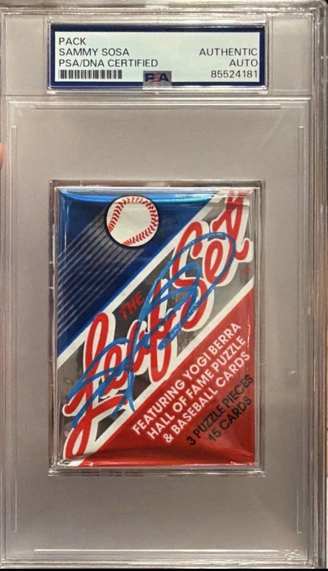 1990 Leaf Series 1 Baseball Pack Sammy Sosa Signed Auto PSA DNA Certified