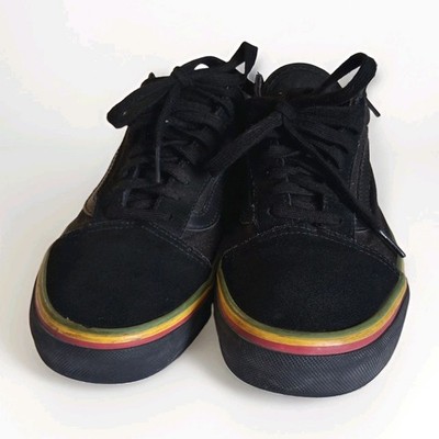 Vans Old Skool Suede Sneaker Rasta Womens 8 Men 6.5 Skate Shoe Rastafari Reggae 