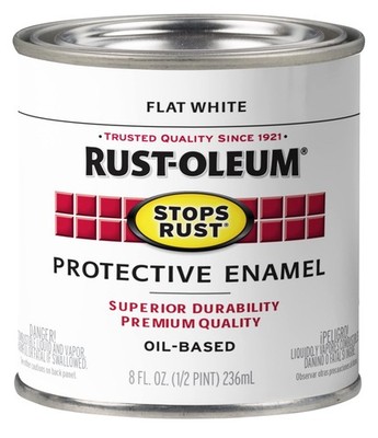 Rust Oleum Stops Rust Protective Enamel Paint Flat White 8 Fl Oz Durable Coating