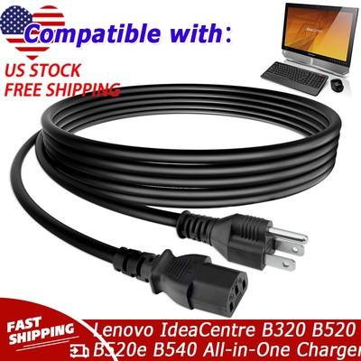 UL 6ft AC Power Cord For Lenovo IdeaCentre B320 B520 B520e B540 All-in-One PC