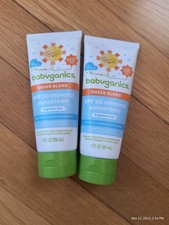 2X Babyganics Sunscreen Lotion Mineral-Based SPF50 Sheer 3oz Each Tube Exp 5/26