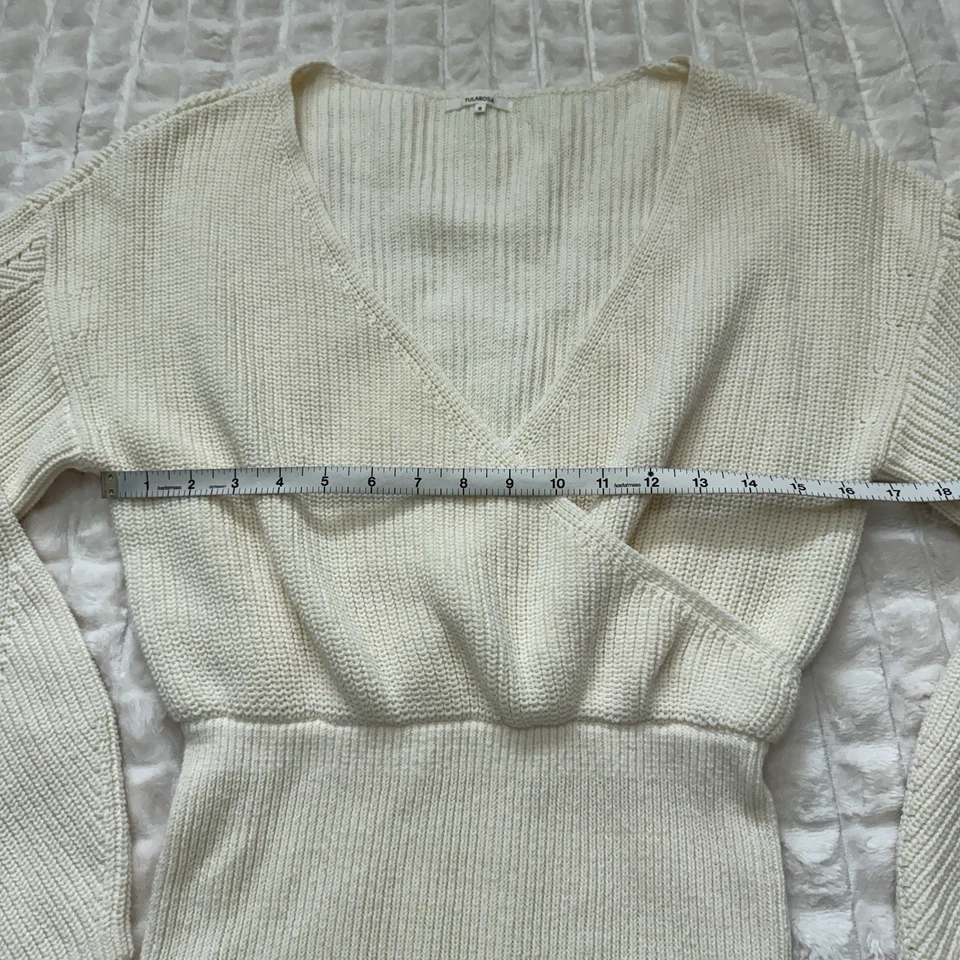 TULAROSA маленький Mia мини свитер платье кремовый слоновой кости с избытком погружения шеи эластичной - Изображение 4 из 4