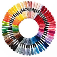 Amrules Friendship Bracelet String 60 Skeins Cross Stitch Thread 344.5 In Cotton