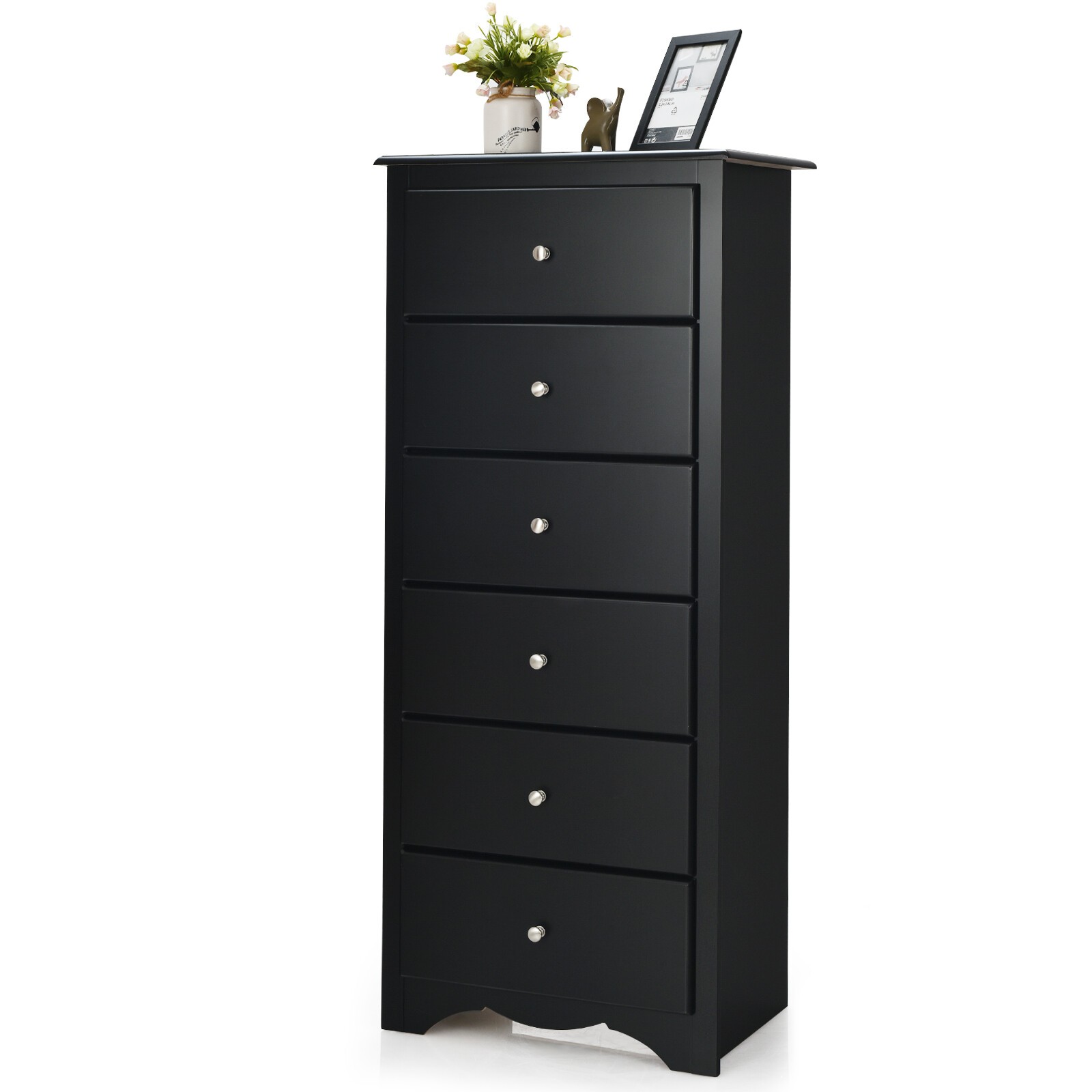 Costway Black 6-Drawer Freestanding Dresser Cabinet - Image 2