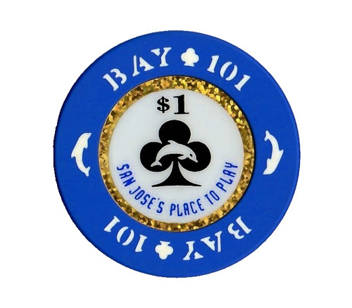 BAY 101 CARD ROOM SAN JOSE CALIFORNIA $1 CASINO CHIP CG023398