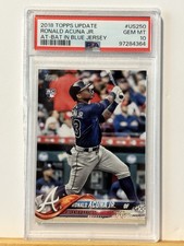 Topps Update Ronald Acuna Jr. Braves 2018 Baseball Rookie Card #US250 PSA 10. rookie card picture
