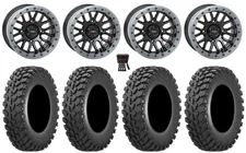 System 3 SB-9 Bdlk 15" Wheels Gloss Bk 30" Cross Trail Tires RZR XP 1K / PRO XP