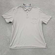 Tommy Bahama IslandZone Polo Shirt Mens XL Gray Striped Stretch Performance