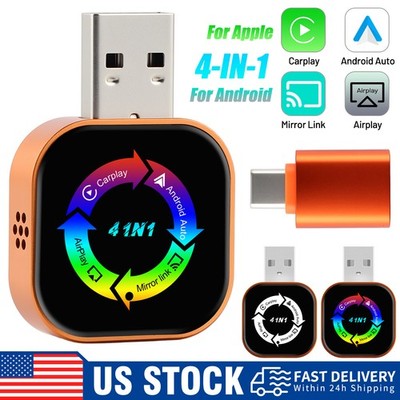 Wireless Carplay Adapter BT/WiFi for Apple Airplay Box Android Auto Mirror Link