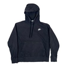 Vintage Nike Black Pullover Hoodie Sweatshirt Size S Y2K Embroidered Swoosh Fade