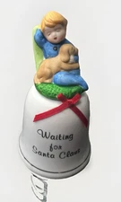 J.S.N.Y Ornament Porcelain Bell Waiting for Santa Claus