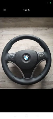 BMW Lenkrad SPORT Neu Bezogen Leder E81 E82 E83 E90 E91 E92 E93 Ohne Airbag - Bild 1 von 4