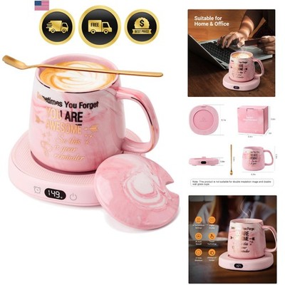 Coffee Mug Warmer & You are Awesome Mug Set, Electric Cup Warmer for Desk, Be...