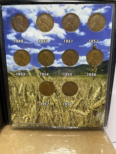 First Commemorative Mint Last 10 Years of Lincoln Pennies 1949-1958
