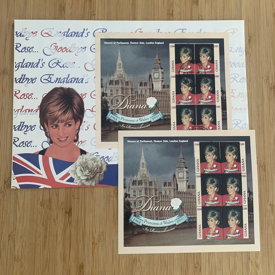 Princess Diana Memorial Stamp Set from Ghana First Day of Issue 24 Dec 1998 - Image 2 of 4