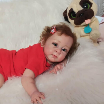 23'' Reborn Baby Puppe Painted Toddler Handgefertigt Vinyl Mädchen Doll Xmas Gift