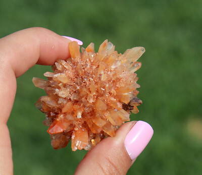 Creedite Crystals Superb Gemmy Orange Color From Mexico 5.9 Cm's