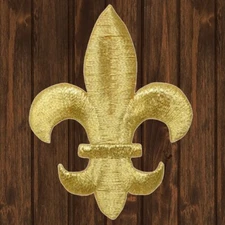 Large Fleur De Lis, Gold Embroidered Patch — Iron On