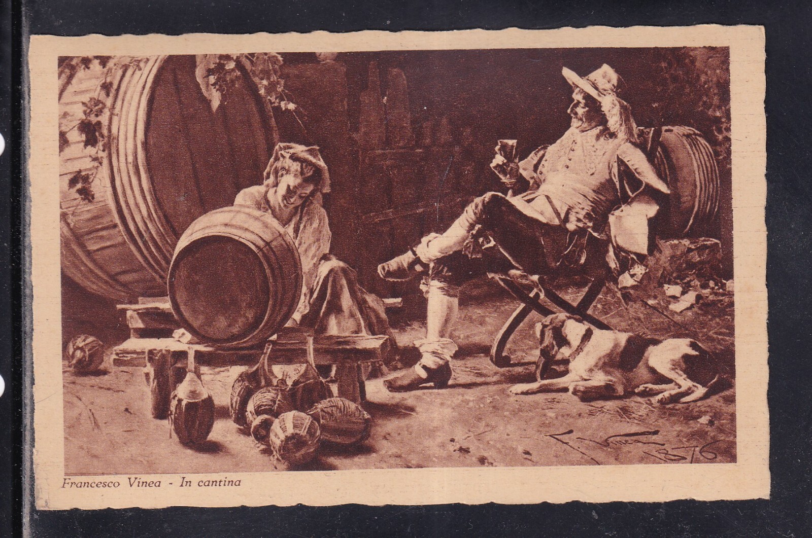 Cartolina Pittore Francesco Vinea in Cantina YB542