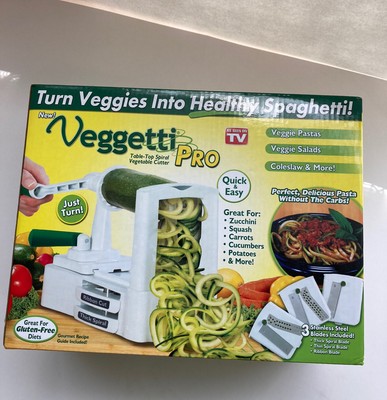 Veggetti Pro Counter Top Spiralizer Stainless Blades Food Vegetable Slicer NEW
