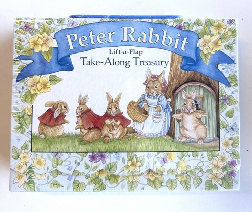 Peter Rabbit Lift-a-Flap Take-Along Treasury 4 Book Set w/ Carrying Case NEW