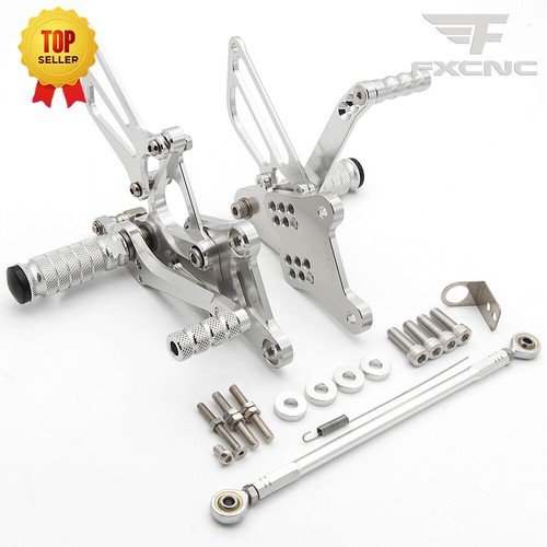 CNC Footrests Rearsets Footpeg For Honda VFR400 NC30 RVF400 NC35 GP Shift Silver - Picture 1 of 15