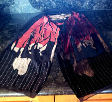 Lovely Silk  Blend Chiffon Burnout Velvet Scarf Abstract Dsgn. 55" L 12 1/2"W