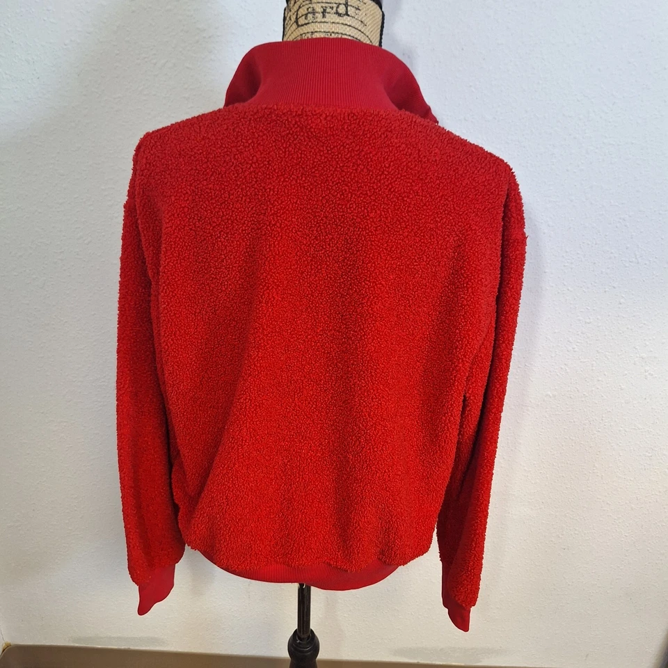 Женская флисовая толстовка Topshop на молнии красный плюшевый медведь размер 10 с длинным рукавом - Изображение 3 из 4