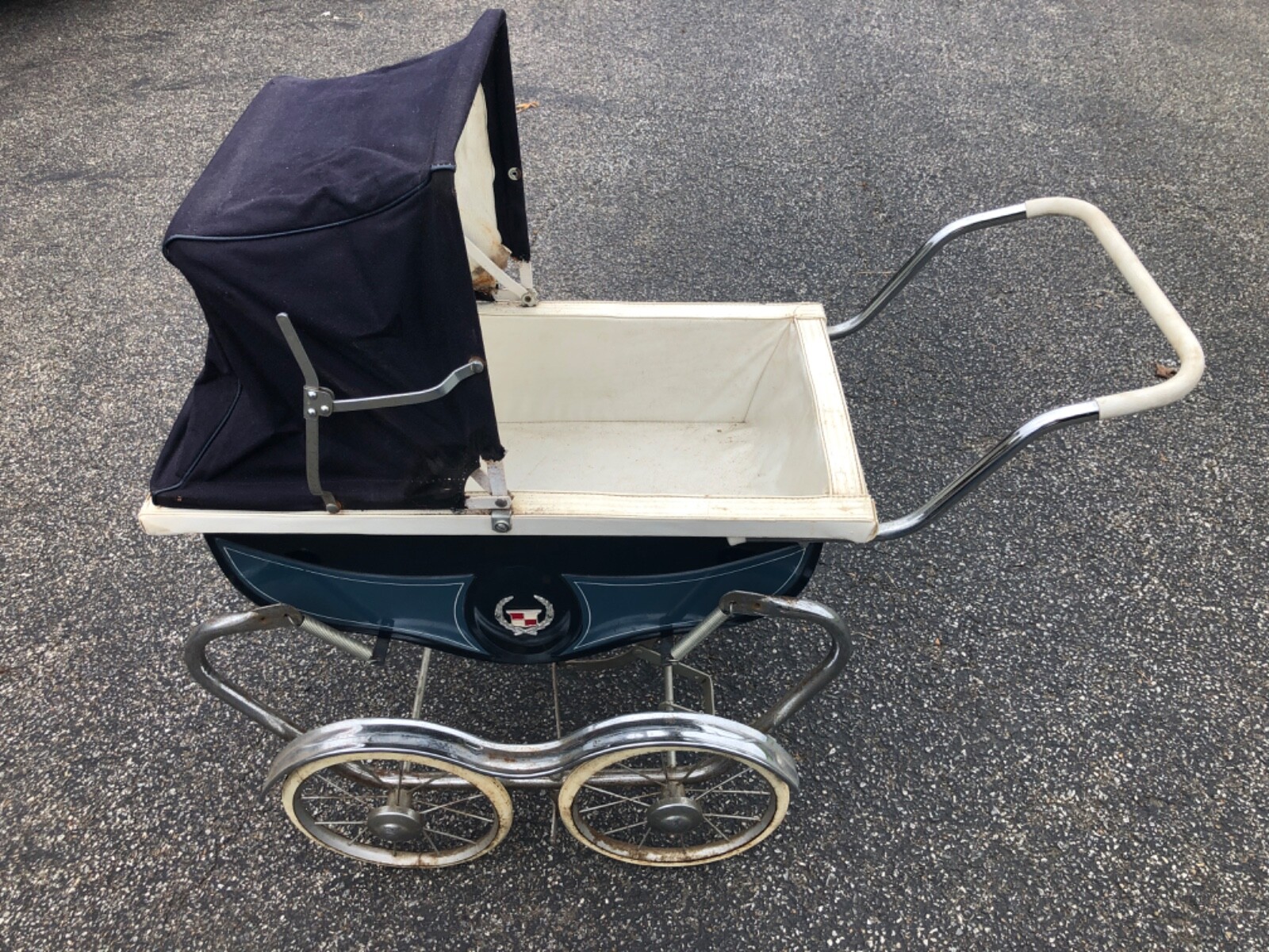 Old Vintage Styled Baby Carriage-stroller On White Background