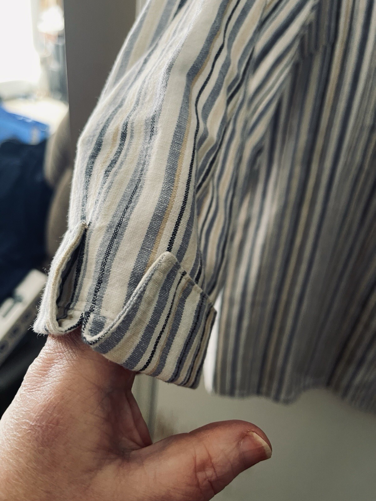 Classic Elements Button Down Blouse Top Linen Ble… - image 2