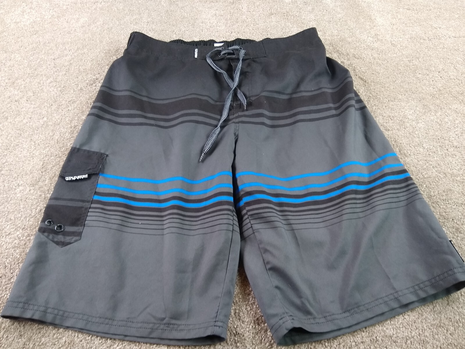 Ocean Current Gray Drawstring Swim Board Shorts f… - image 1