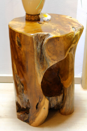 Side Table Wood Root Wood Teak Table Plant Stand Flower Stool Solid - Picture 5 of 8
