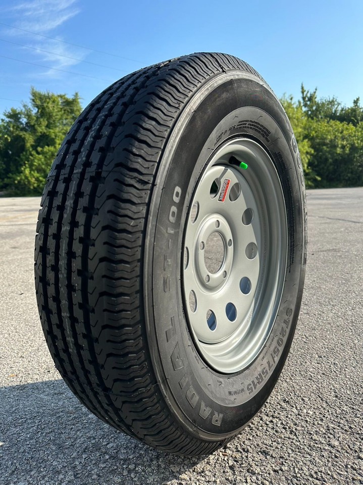 1PCS Goodride Trailer Tire ST205/75R158PR on 15x5, 5x4.5 Silver Mod