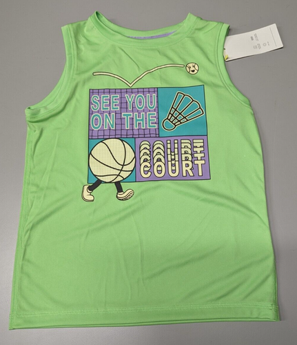 All in Motion Boys' Sleeveless 'See You On The Court' Graphic T-Shirt Green XS