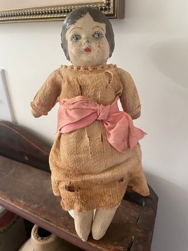 SELTENE ANTIKE WDC STOFF BABY PUPPE - 1900 - 1920