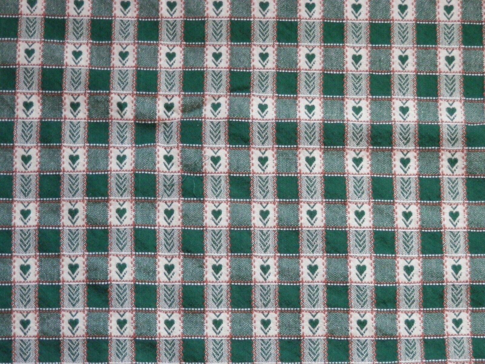 Country Hearts Tablecloth Green Cream 100% Cotton x 58 camping 2022秋冬新作 picnic 超人気 専門店 inch 78